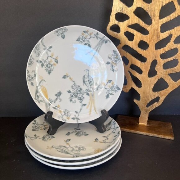 Villeroy & Boch Vivo Peacock Porcelain Breakfast Plates Floral Peacock Design - Picture 2 of 5